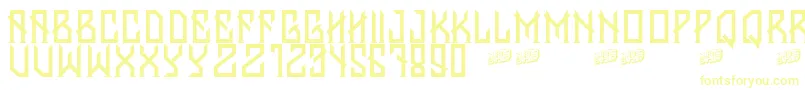 Шрифт BantenUnfamous – жёлтые шрифты