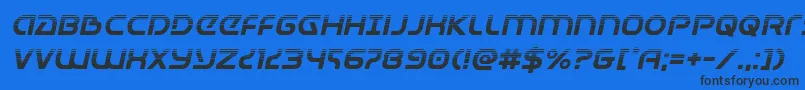 Universaljackhalfital Font – Black Fonts on Blue Background