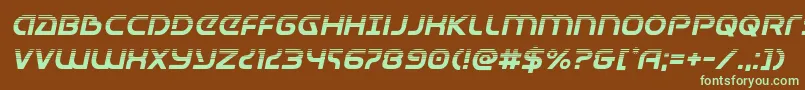 Universaljackhalfital-fontti – vihreät fontit ruskealla taustalla