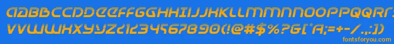 Universaljackhalfital Font – Orange Fonts on Blue Background