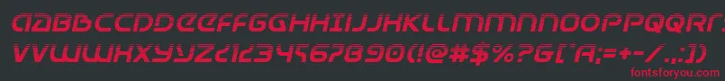 Universaljackhalfital-Schriftart – Rote Schriften auf schwarzem Hintergrund