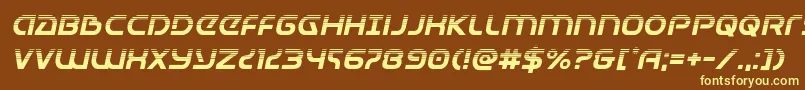 Universaljackhalfital-fontti – keltaiset fontit ruskealla taustalla