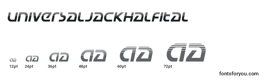 Размеры шрифта Universaljackhalfital