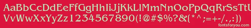 フォントFt63 – 赤い背景に緑の文字