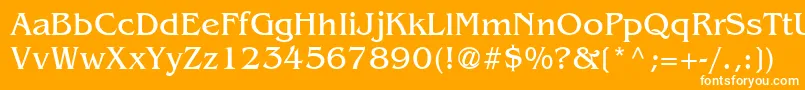 Ft63-Schriftart – Weiße Schriften auf orangefarbenem Hintergrund