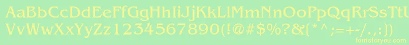 フォントFt63 – 黄色の文字が緑の背景にあります