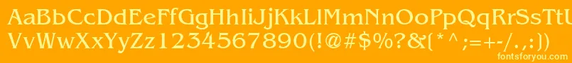 フォントFt63 – オレンジの背景に黄色の文字