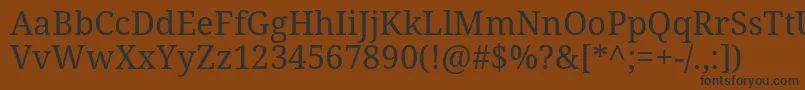 フォントNotoserifRegular – 黒い文字が茶色の背景にあります