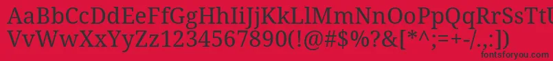 フォントNotoserifRegular – 赤い背景に黒い文字