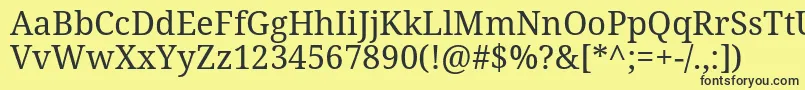 Czcionka NotoserifRegular – czarne czcionki na żółtym tle
