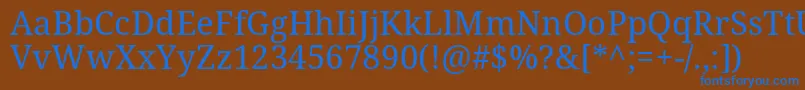 フォントNotoserifRegular – 茶色の背景に青い文字
