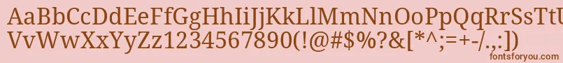 Police NotoserifRegular – polices brunes sur fond rose