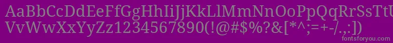 NotoserifRegular-Schriftart – Graue Schriften auf violettem Hintergrund