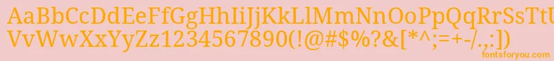 Подробнее о шрифте NotoserifRegular Шрифт NotoserifRegular – оранжевые шрифты на розовом фоне