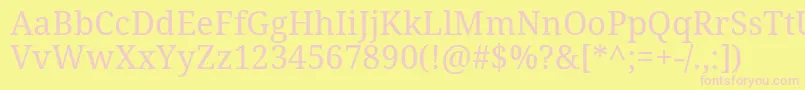 NotoserifRegular Font – Pink Fonts on Yellow Background