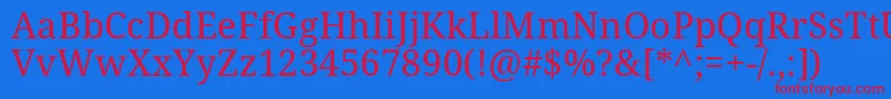 Police NotoserifRegular – polices rouges sur fond bleu