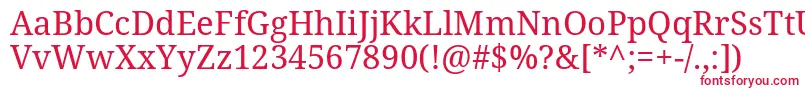 フォントNotoserifRegular – 白い背景に赤い文字