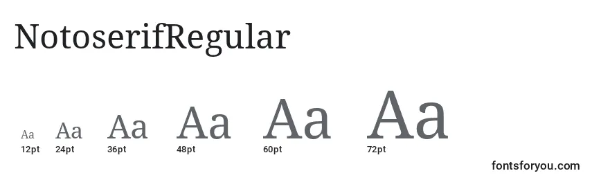 Размеры шрифта NotoserifRegular