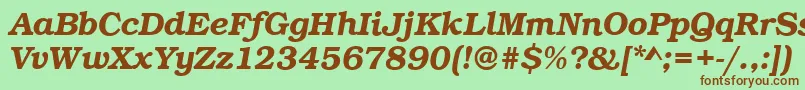 BookDemiitalic Font – Brown Fonts on Green Background