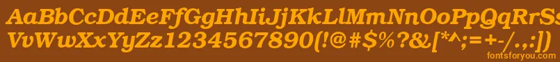 BookDemiitalic Font – Orange Fonts on Brown Background