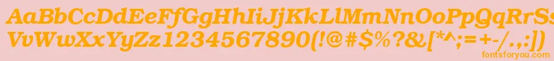 BookDemiitalic Font – Orange Fonts on Pink Background