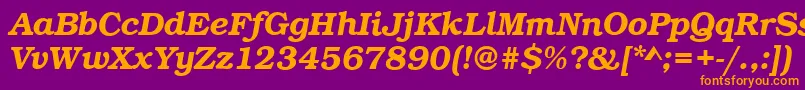 BookDemiitalic Font – Orange Fonts on Purple Background