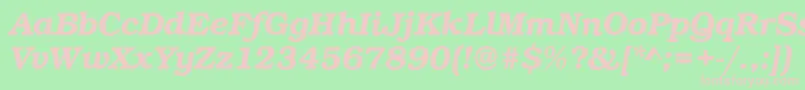 BookDemiitalic Font – Pink Fonts on Green Background