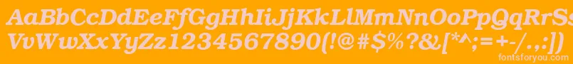 BookDemiitalic Font – Pink Fonts on Orange Background