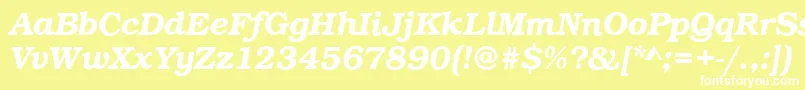 BookDemiitalic Font – White Fonts on Yellow Background