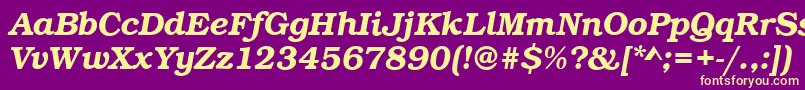 BookDemiitalic Font – Yellow Fonts on Purple Background