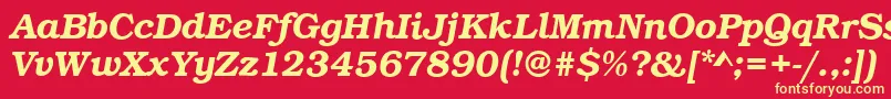 BookDemiitalic Font – Yellow Fonts on Red Background