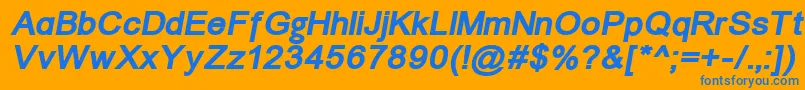 Un1251bi Font – Blue Fonts on Orange Background