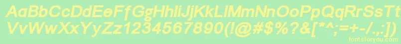 Un1251bi Font – Yellow Fonts on Green Background