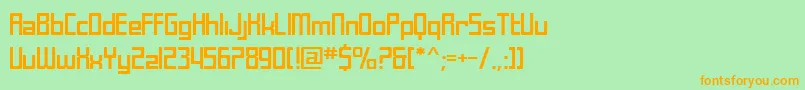 SfLaundromaticExtended-Schriftart – Orangefarbene Schriften auf grünem Hintergrund