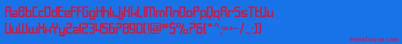 SfLaundromaticExtended Font – Red Fonts on Blue Background