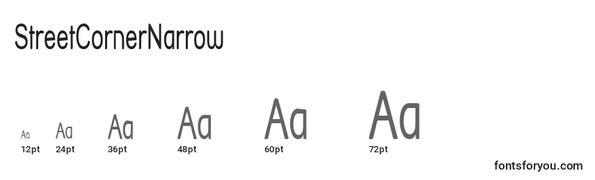 StreetCornerNarrow Font Sizes