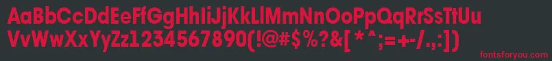 AAvantetcknrExtrabold Font – Red Fonts on Black Background