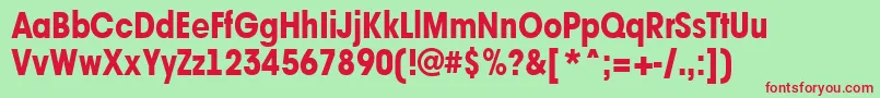 AAvantetcknrExtrabold Font – Red Fonts on Green Background