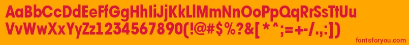 AAvantetcknrExtrabold Font – Red Fonts on Orange Background