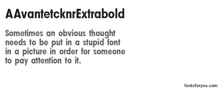 Review of the AAvantetcknrExtrabold Font