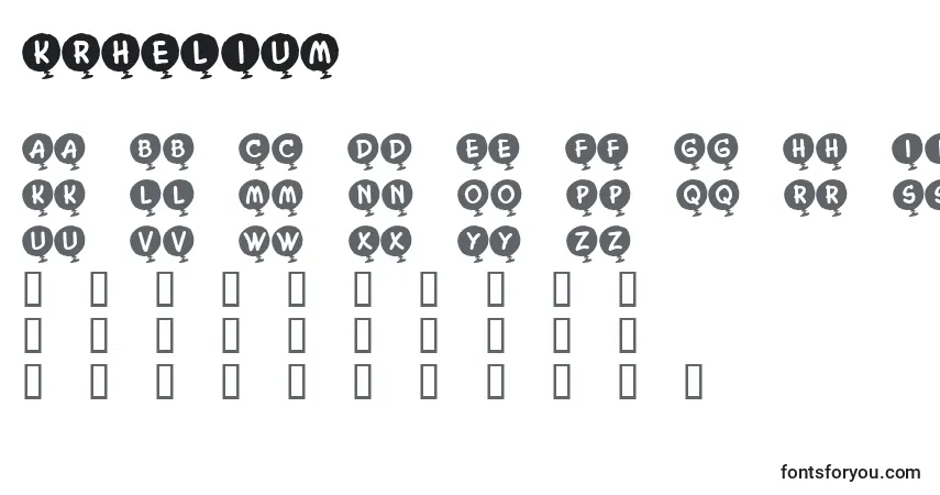 Шрифт KrHelium – алфавит, цифры, специальные символы