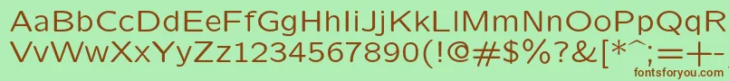 Lmsansquot8Regular-Schriftart – Braune Schriften auf grünem Hintergrund