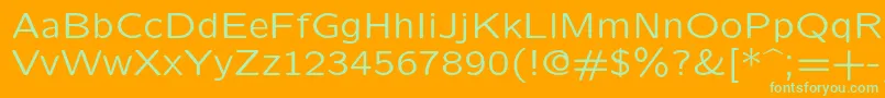フォントLmsansquot8Regular – オレンジの背景に緑のフォント