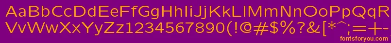 Lmsansquot8Regular-Schriftart – Orangefarbene Schriften auf violettem Hintergrund