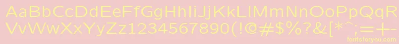 Fonte Lmsansquot8Regular – fontes amarelas em um fundo rosa