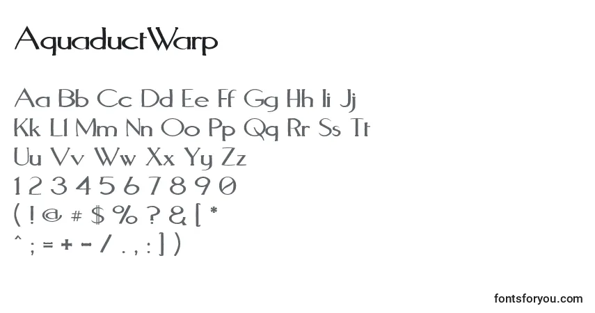 Шрифт AquaductWarp – алфавит, цифры, специальные символы