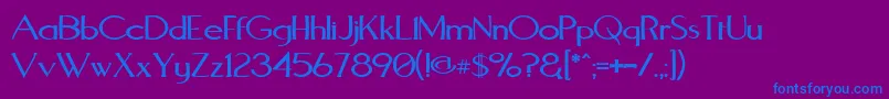 フォントAquaductWarp – 紫色の背景に青い文字