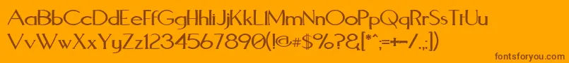 Шрифт AquaductWarp – коричневые шрифты на оранжевом фоне