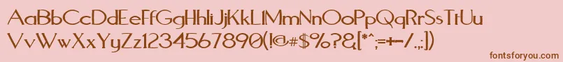 AquaductWarp-fontti – ruskeat fontit vaaleanpunaisella taustalla