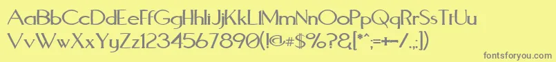 Czcionka AquaductWarp – szare czcionki na żółtym tle